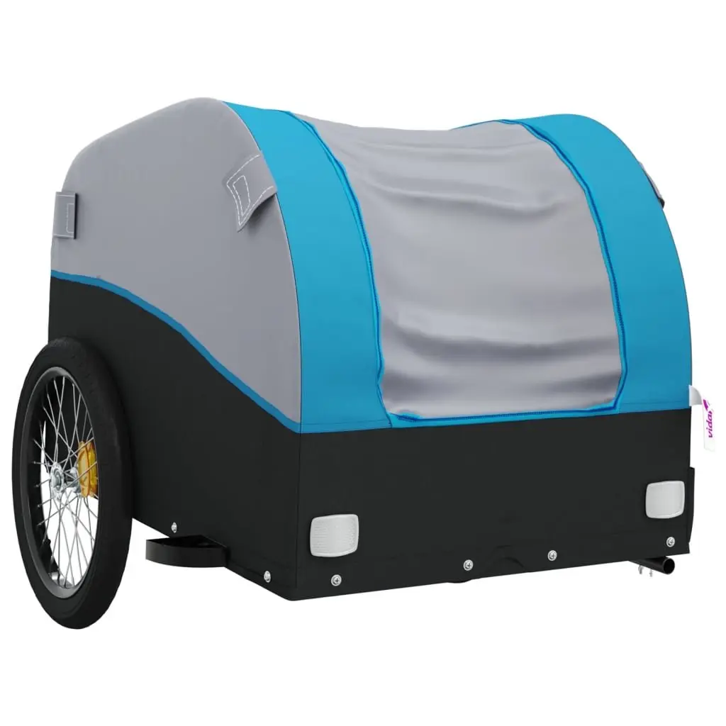 Bike Trailer Blue Iron Frame 45kg Load Capacity Cargo Cart Bicycle Accessory