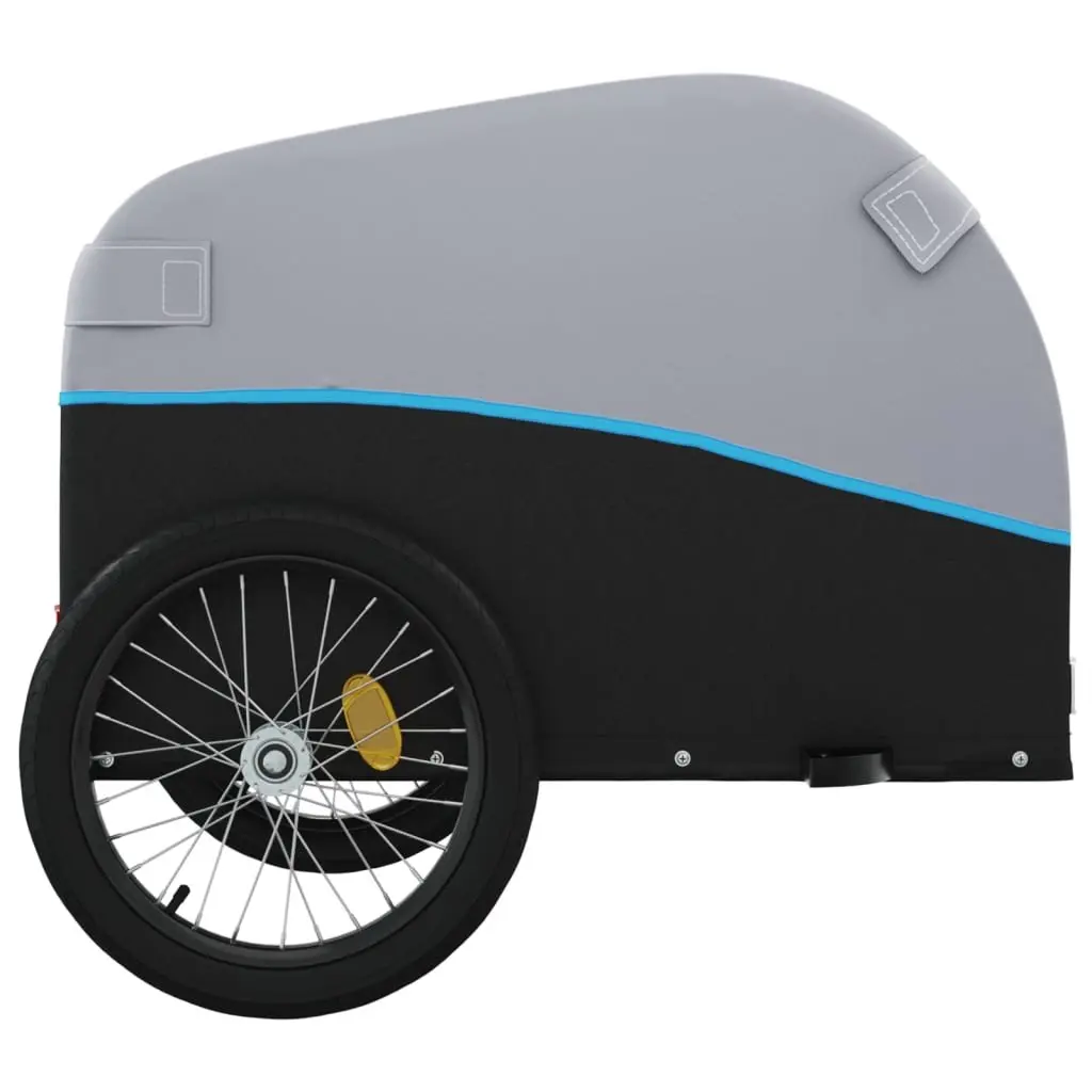 Bike Trailer Blue Iron Frame 45kg Load Capacity Cargo Cart Bicycle Accessory