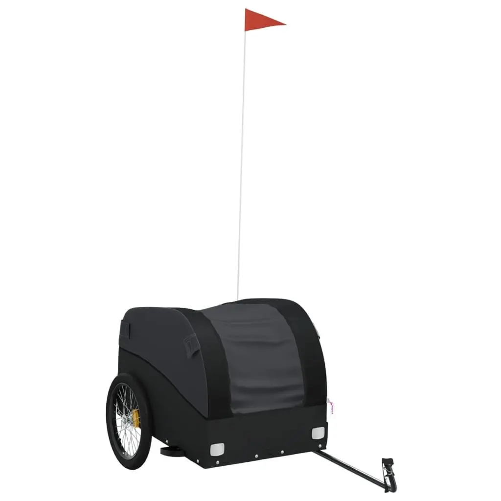 Bike Trailer Black Heavy Duty Cargo Hauler 45kg Load Capacity