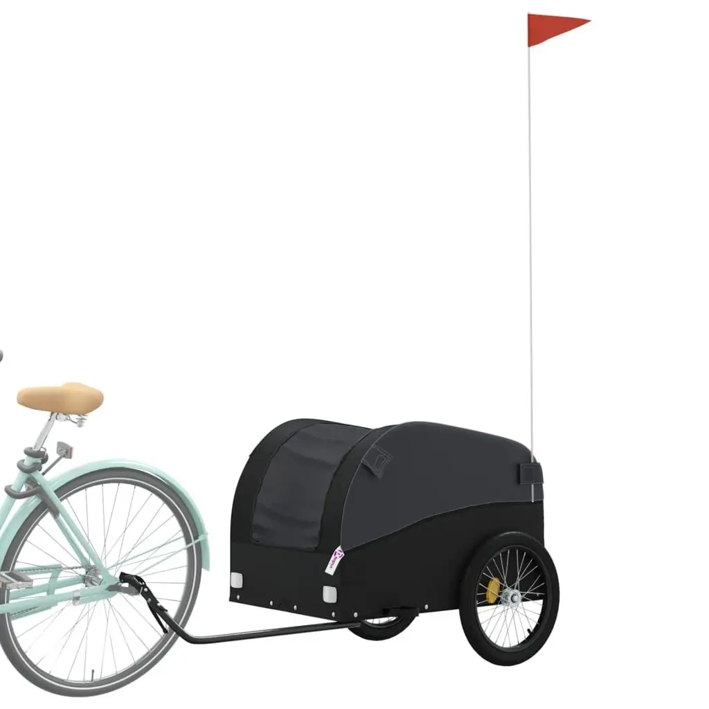 Bike Trailer Black Heavy Duty Cargo Hauler 45kg Load Capacity