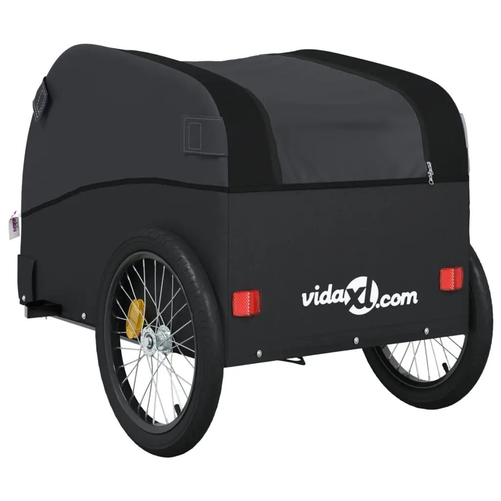 Bike Trailer Black Heavy Duty Cargo Hauler 45kg Load Capacity