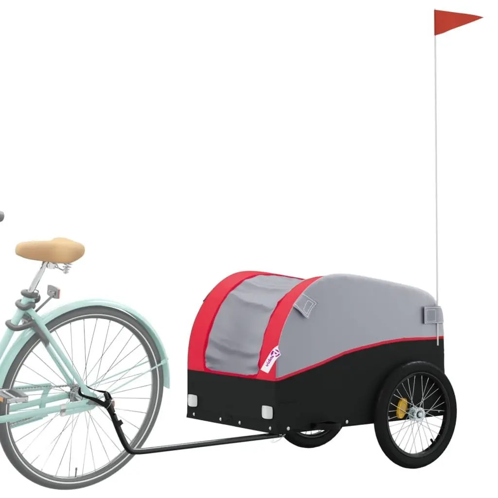 Bicycle Cargo Trailer Red Iron Heavy Duty 45kg Load Hauling Tow Bar