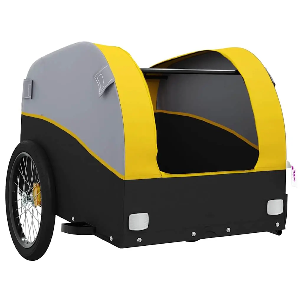 Bike Trailer Yellow Iron 45 kg Load Capacity Cargo Cart Bicycle Hauling