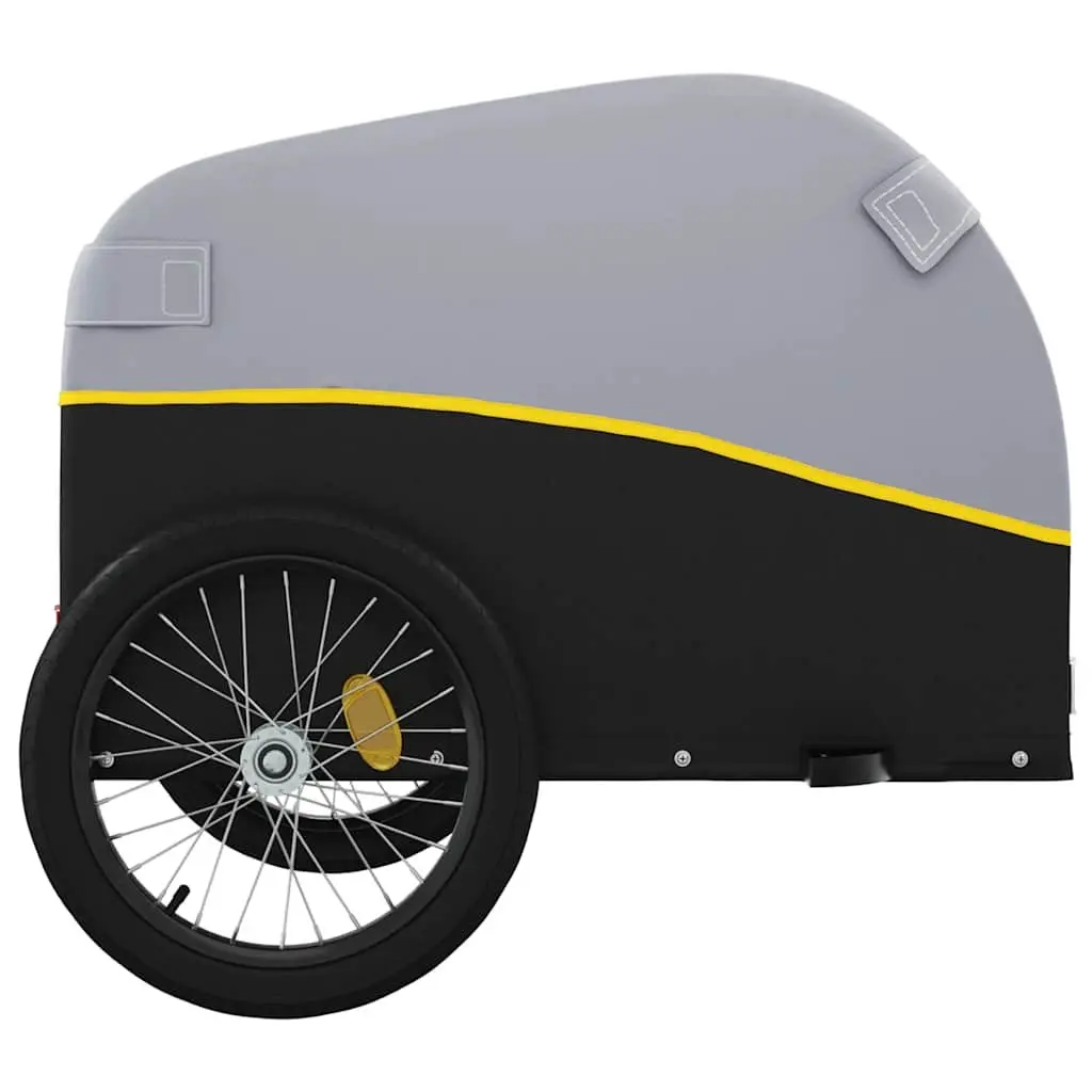 Bike Trailer Yellow Iron 45 kg Load Capacity Cargo Cart Bicycle Hauling
