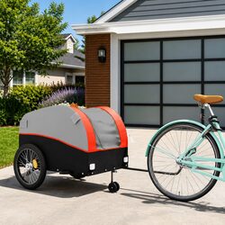 Orange Bike Trailer with 45kg Capacity