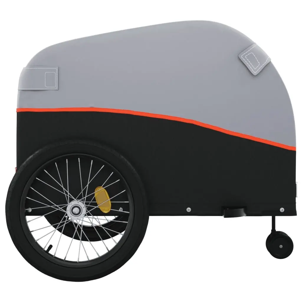Bicycle Cargo Trailer Orange Iron 45kg Load Capacity Durable Hauling Cart Tow Bar