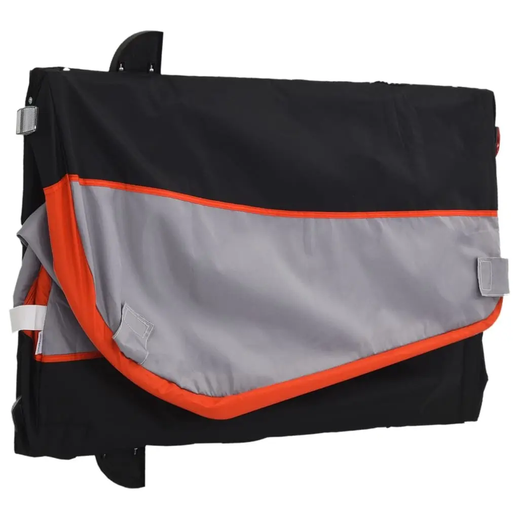 Bicycle Cargo Trailer Orange Iron 45kg Load Capacity Durable Hauling Cart Tow Bar