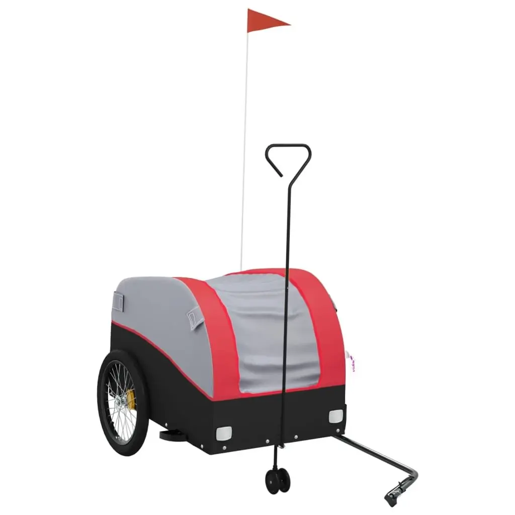 Bike Trailer Red Iron Heavy Duty 45kg Load Capacity Cycling Cargo Transport