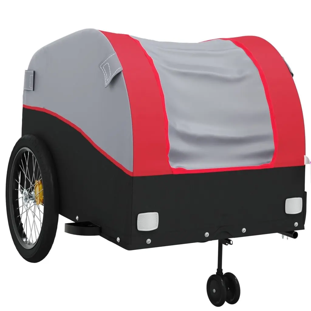 Bike Trailer Red Iron Heavy Duty 45kg Load Capacity Cycling Cargo Transport