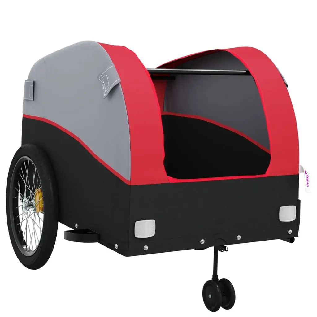 Bike Trailer Red Iron Heavy Duty 45kg Load Capacity Cycling Cargo Transport