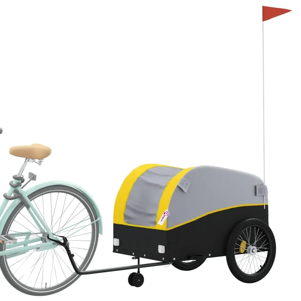 Bike Trailer Yellow Iron 45 kg Load Capacity Cargo Hauling