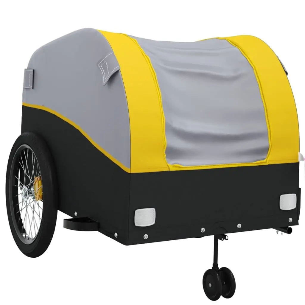 Bike Trailer Yellow Iron 45 kg Load Capacity Cargo Hauling