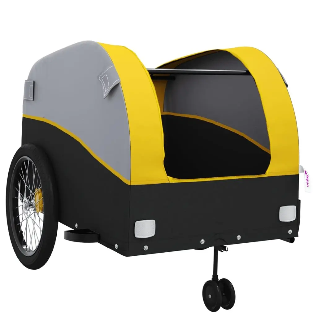 Bike Trailer Yellow Iron 45 kg Load Capacity Cargo Hauling