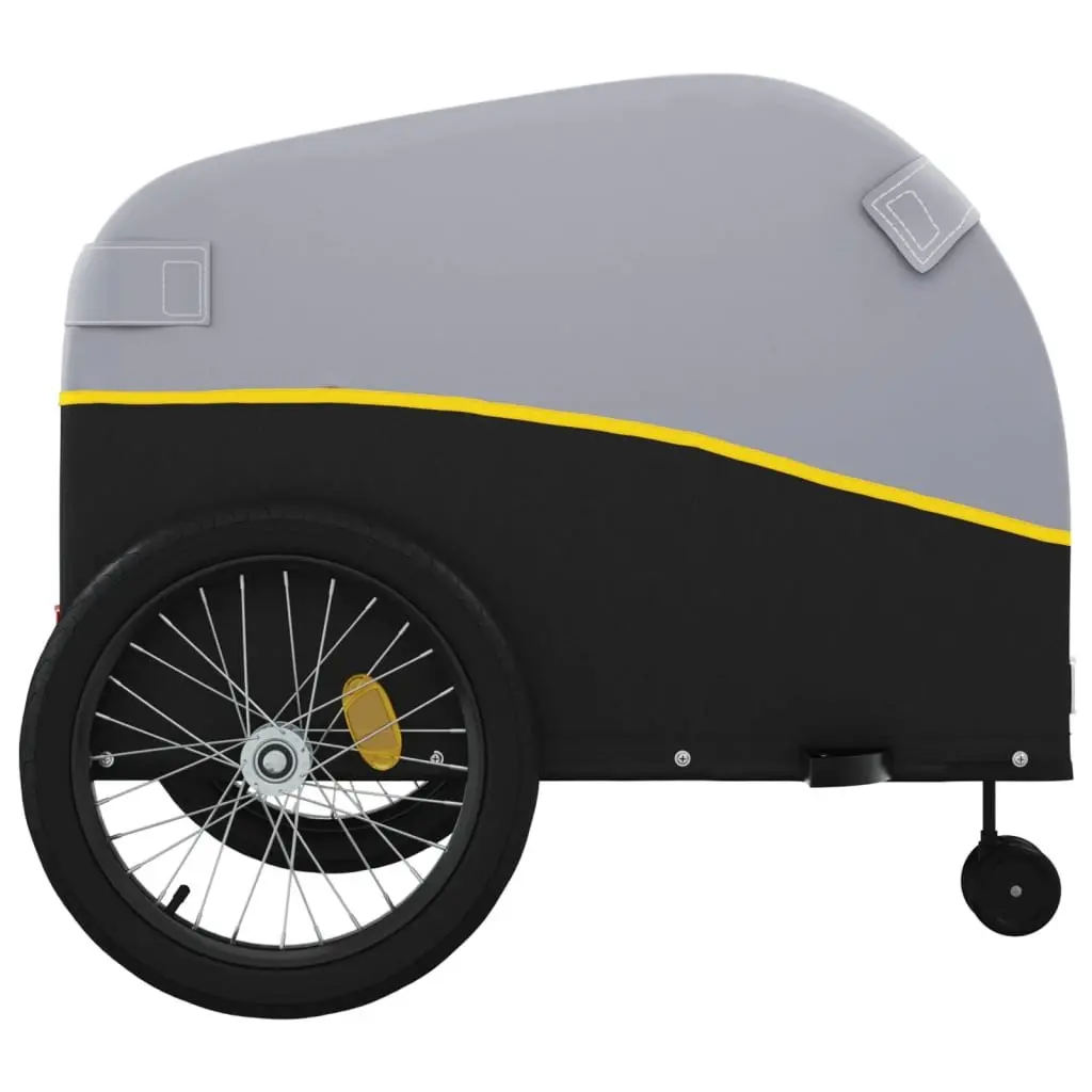 Bike Trailer Yellow Iron 45 kg Load Capacity Cargo Hauling