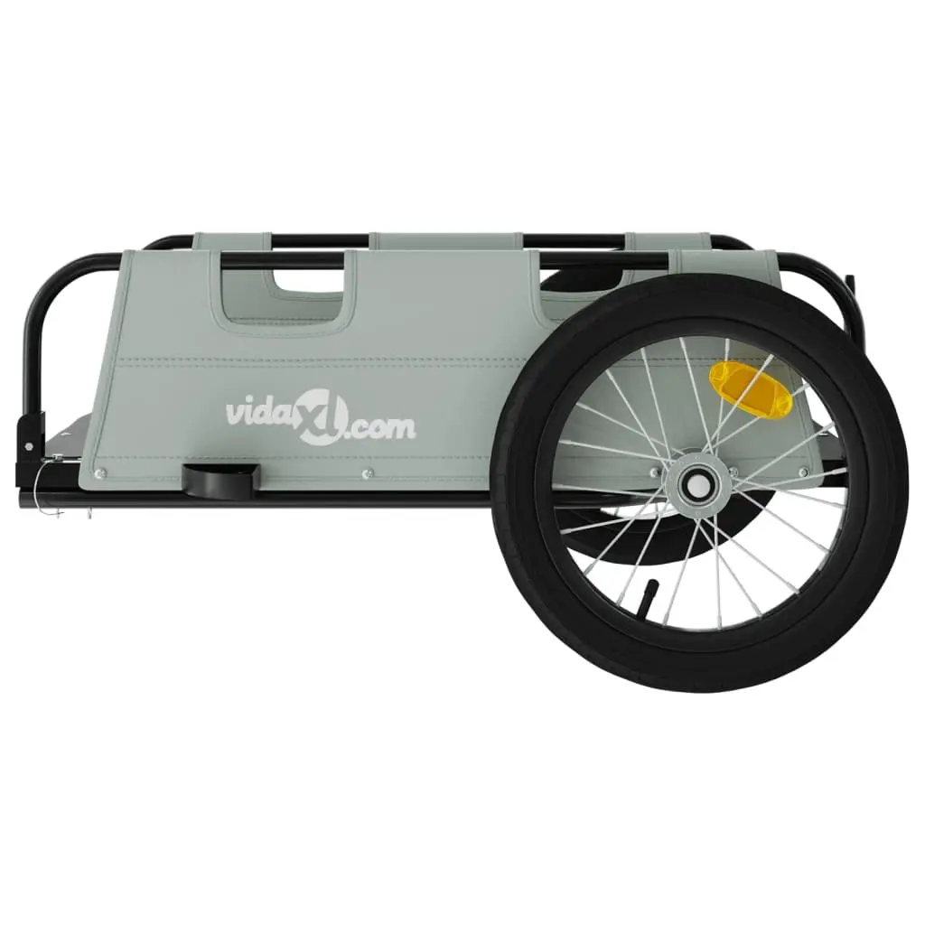 Bicycle Trailer Grey Oxford Fabric Iron Frame Cargo Cart