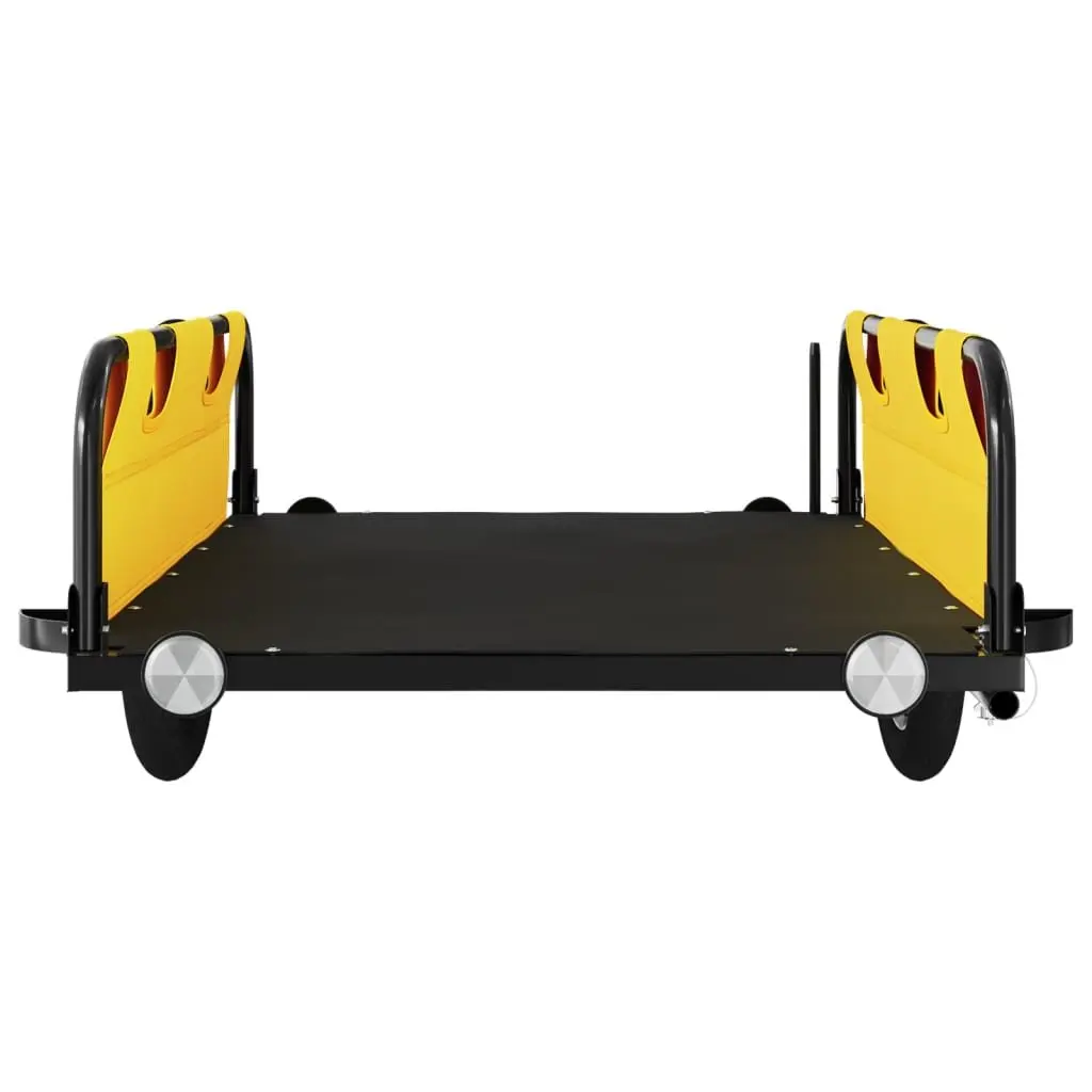 Bicycle Cargo Trailer Yellow Water-Resistant Oxford Fabric Iron Frame for Transport