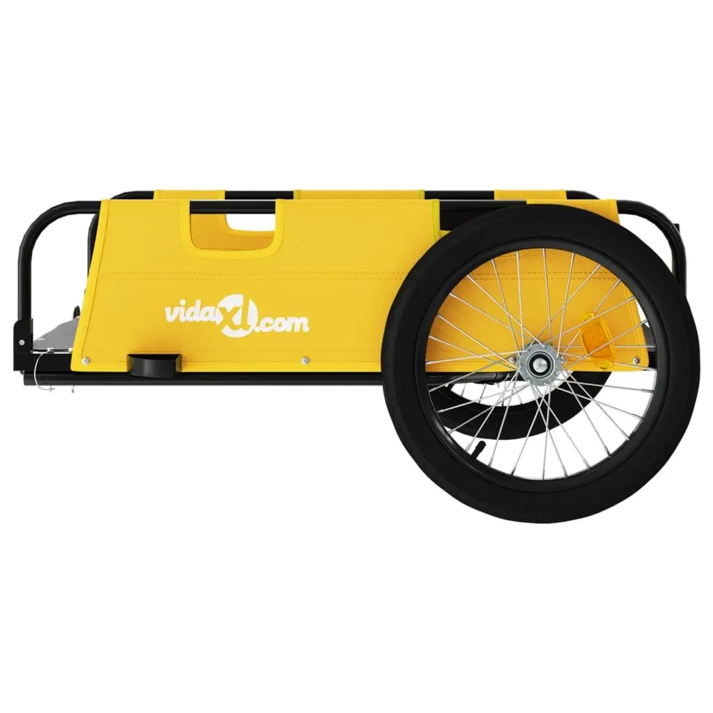 Bicycle Cargo Trailer Yellow Water-Resistant Oxford Fabric Iron Frame for Transport