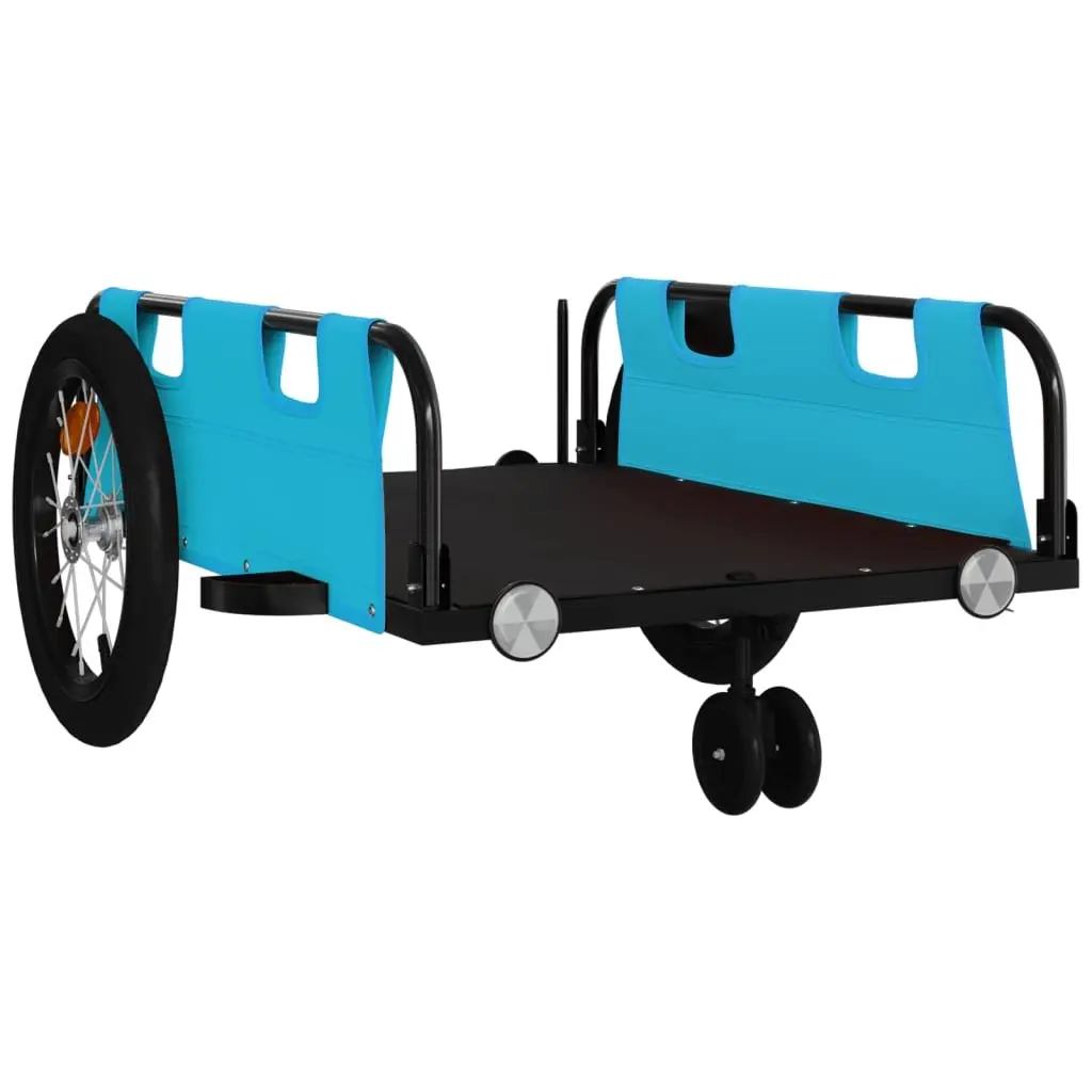 Bike Trailer Blue Oxford Fabric Iron Frame Cargo Cart