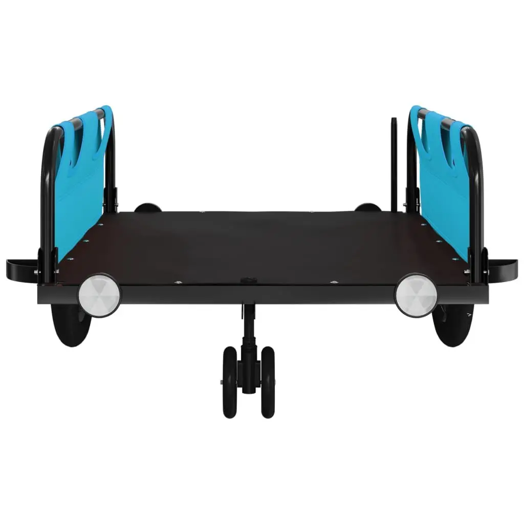 Bike Trailer Blue Oxford Fabric Iron Frame Cargo Cart