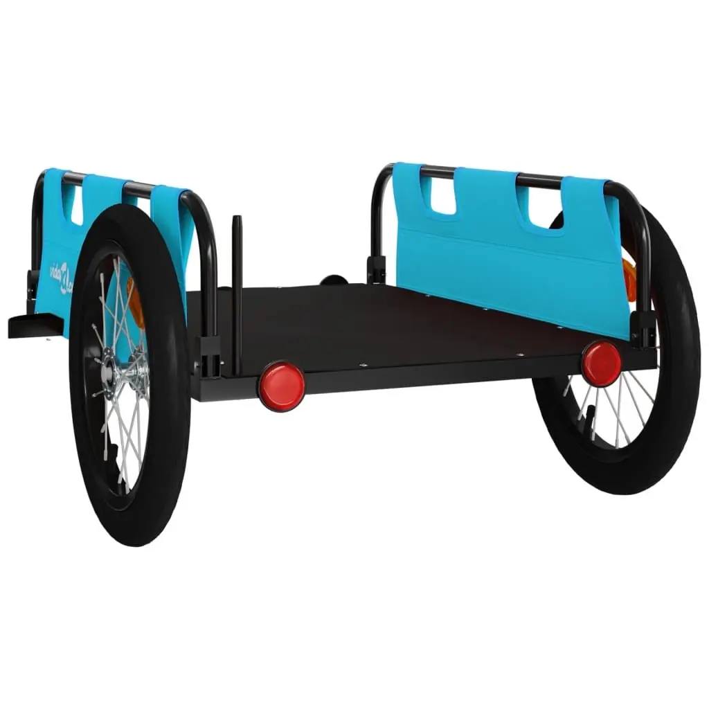Bike Trailer Blue Oxford Fabric Iron Frame Cargo Cart
