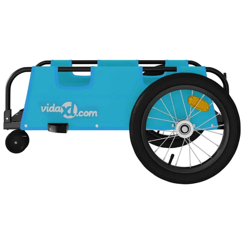 Bike Trailer Blue Oxford Fabric Iron Frame Cargo Cart