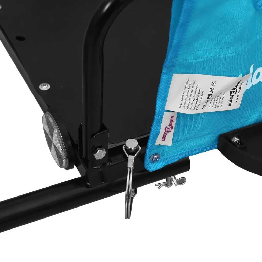Bike Trailer Blue Oxford Fabric Iron Frame Cargo Cart
