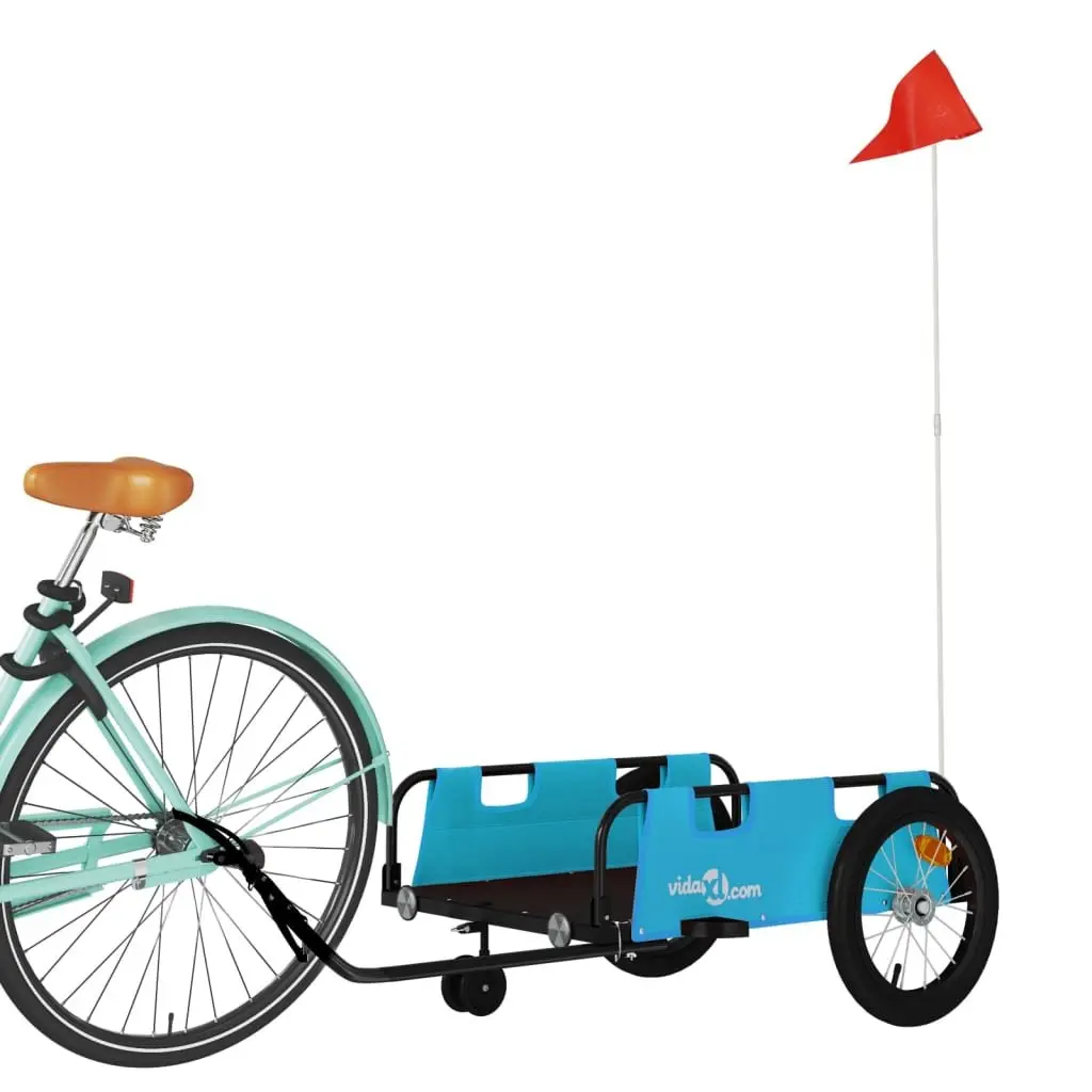 Bike Trailer Blue Oxford Fabric Iron Frame Cargo Cart