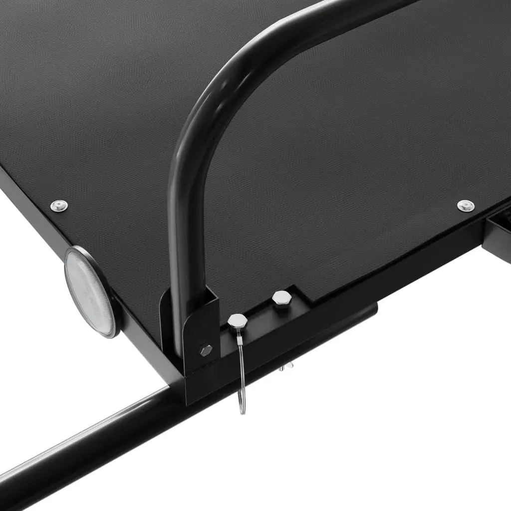 Heavy Duty Cargo Bike Trailer Black Iron 122x53x31cm Durable Transporting Goods