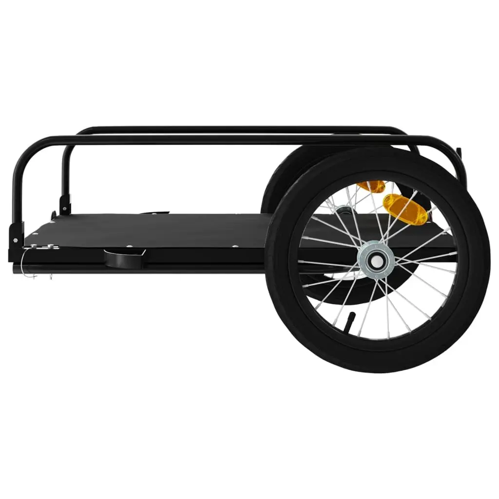 Bike Trailer Black Iron Frame Heavy Duty Cargo Cart for Bicycle Hauling Transport