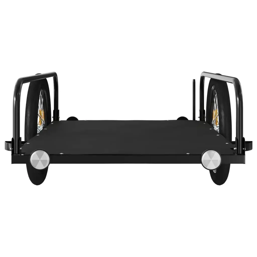Heavy Duty Cargo Cart Bicycle Trailer Black Iron for Transporting Luggage and Goods 135x70x37cm