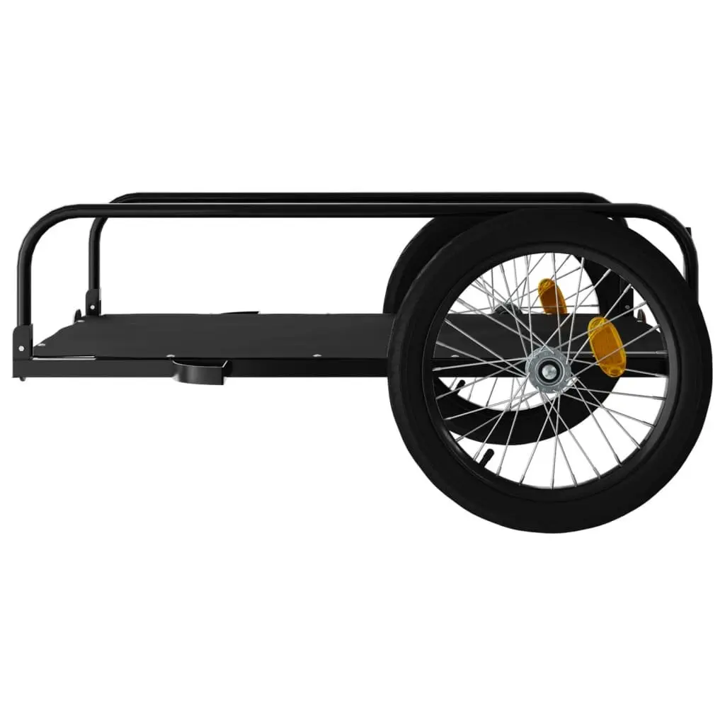 Heavy Duty Cargo Cart Bicycle Trailer Black Iron for Transporting Luggage and Goods 135x70x37cm