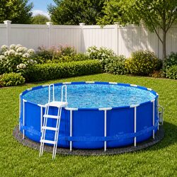 Concise Protection with Light Grey Pool Ground Cloth Ø244cm