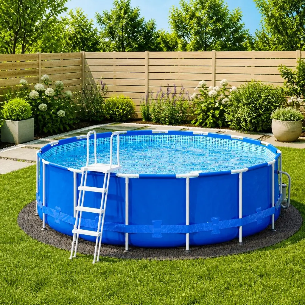 Pool Cloth Protection Grey Polyester Geotextile Ø428cm Cushioning Liner
