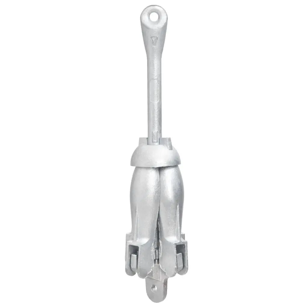 Folding Anchor with Rope Silver 4kg Cast Iron Grapnel Boat Watercraft Docking