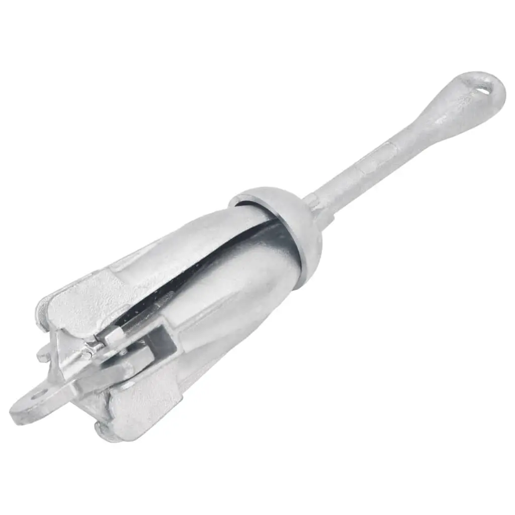 Folding Anchor with Rope 1.5kg Silver 4-Claw Grapnel for Boat Dinghy Kayak