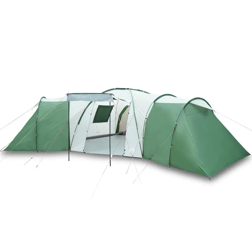Family Dome Tent Green 12-Person Waterproof Camping Shelter Detachable Rainfly