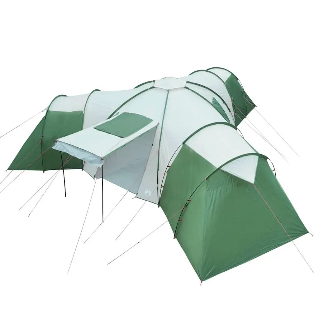 Family Dome Tent Green 12-Person Waterproof Camping Shelter Detachable Rainfly