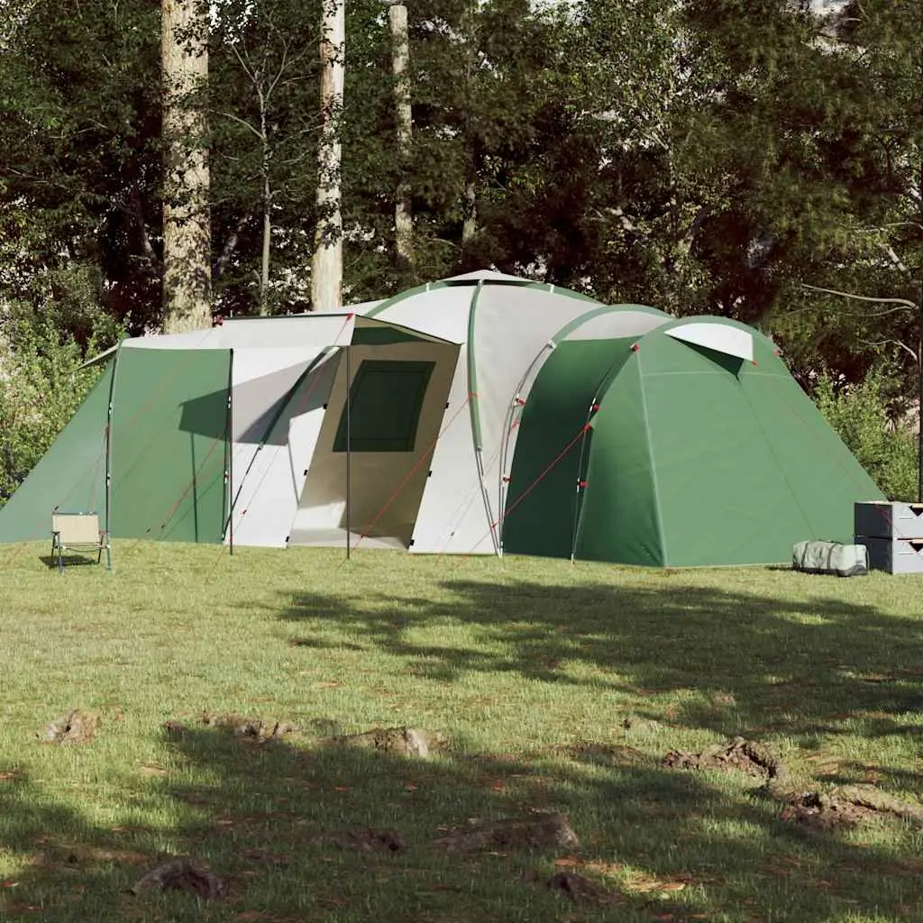 Family Dome Tent Green 12-Person Waterproof Camping Shelter Detachable Rainfly