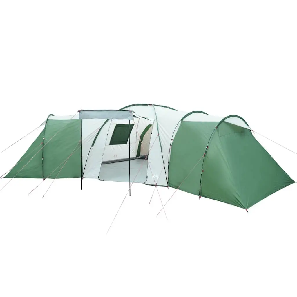 Family Dome Tent Green 12-Person Waterproof Camping Shelter Detachable Rainfly