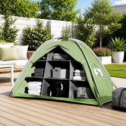 Storage Tent 9 Compartments Green Waterproof Camping Organizer Lightweight