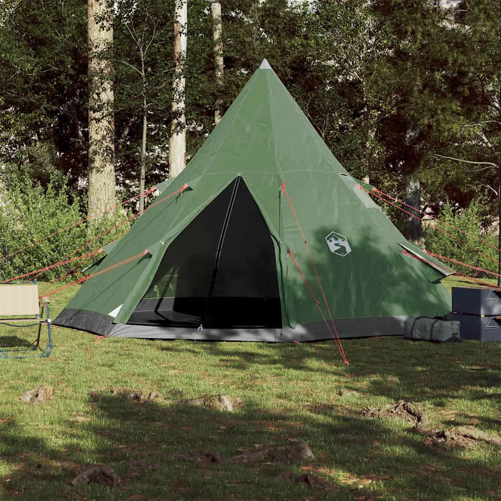 Camping Tent Green 4-Person Waterproof Tipi Portable Outdoor Shelter