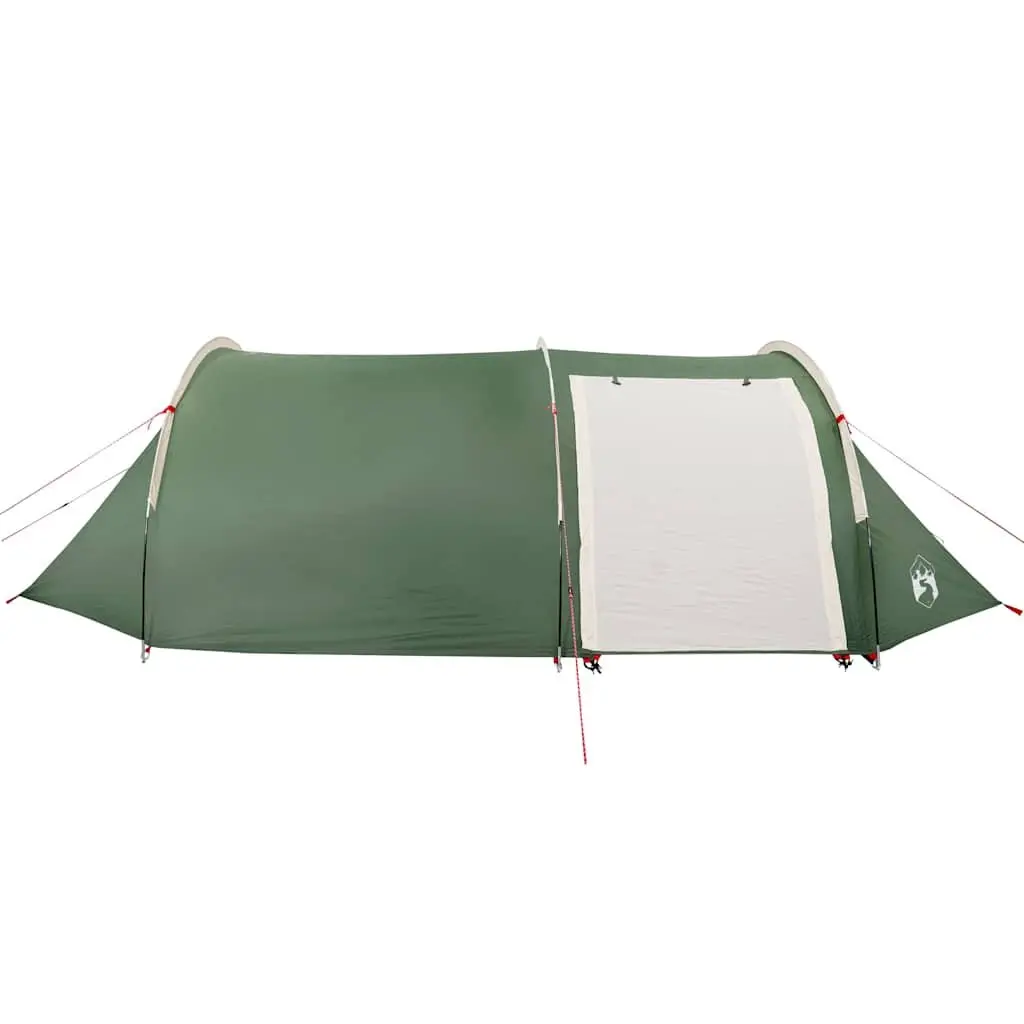 4-Person Tunnel Camping Tent Green Waterproof Fibreglass Poles Mosquito Net