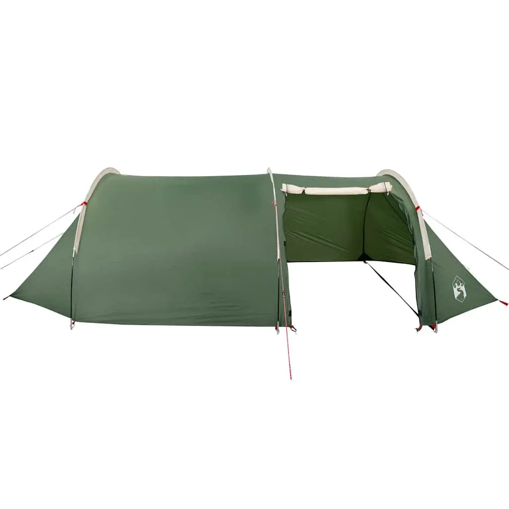 4-Person Tunnel Camping Tent Green Waterproof Fibreglass Poles Mosquito Net