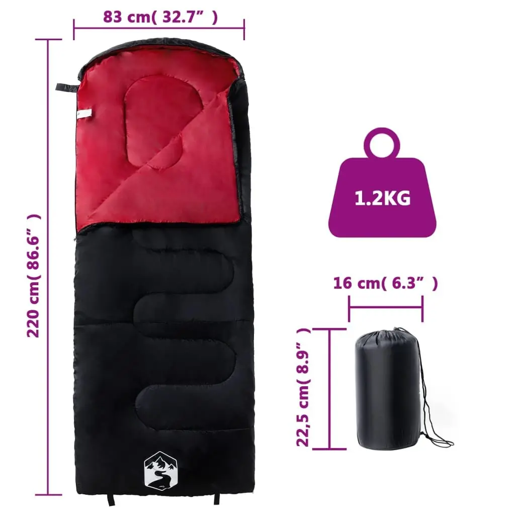 Sleeping Bag Red 3-4 Seasons Water-Resistant Outdoor Camping Hiking