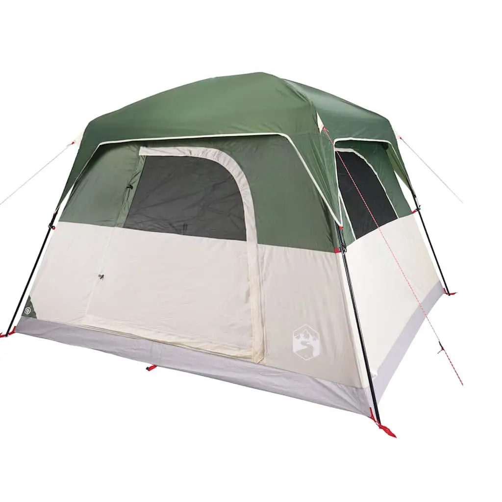Camping Tent Green 4-Person Waterproof Mosquito Mesh Ventilation Portable