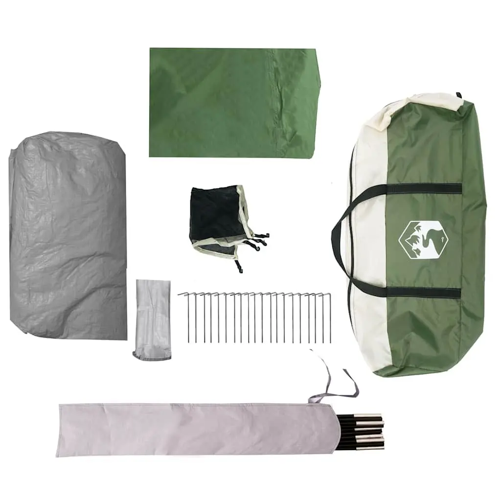 Camping Tent Green 6-Person Waterproof Cabin Detachable Rainfly Mosquito Protection