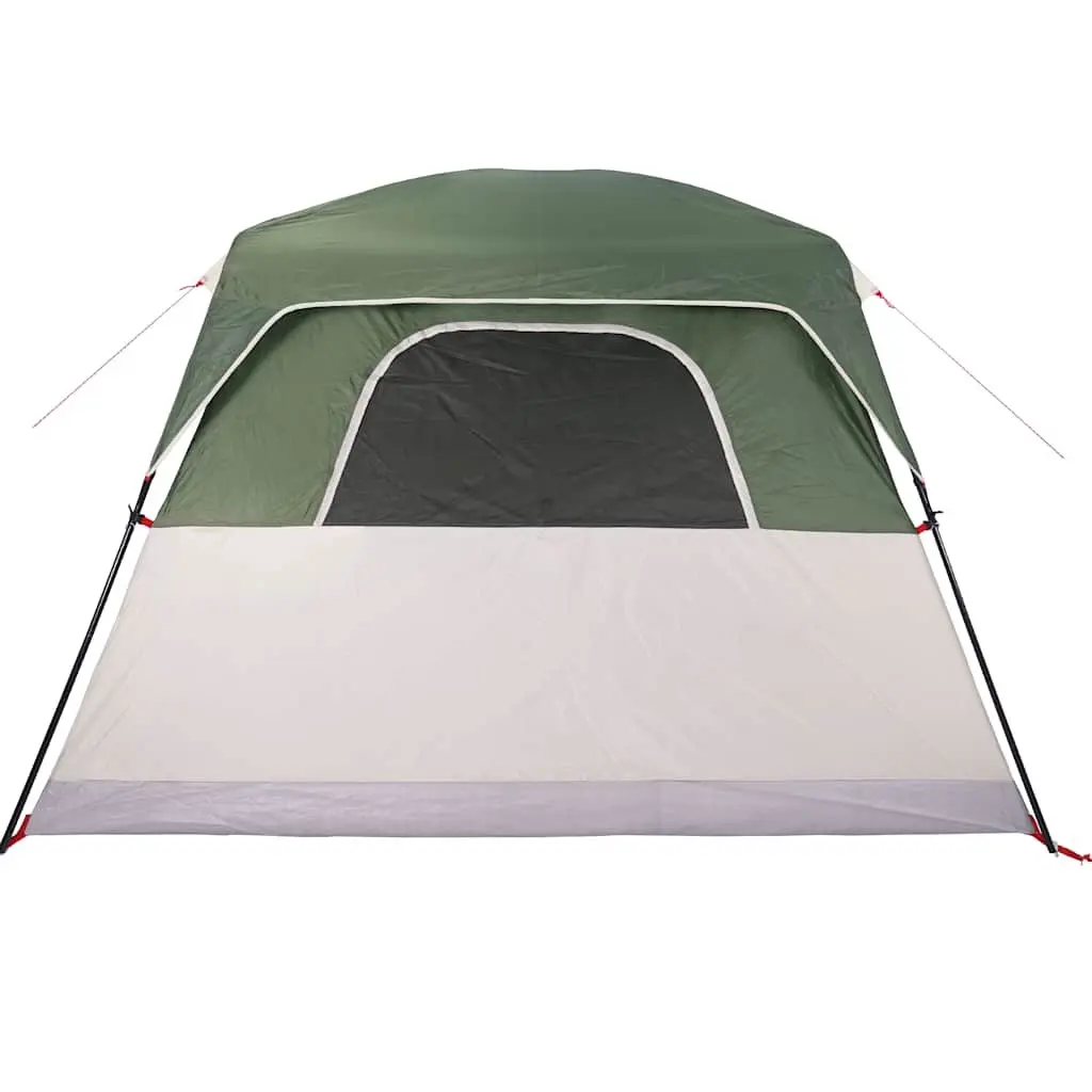 Camping Tent Green 6-Person Waterproof Cabin Detachable Rainfly Mosquito Protection