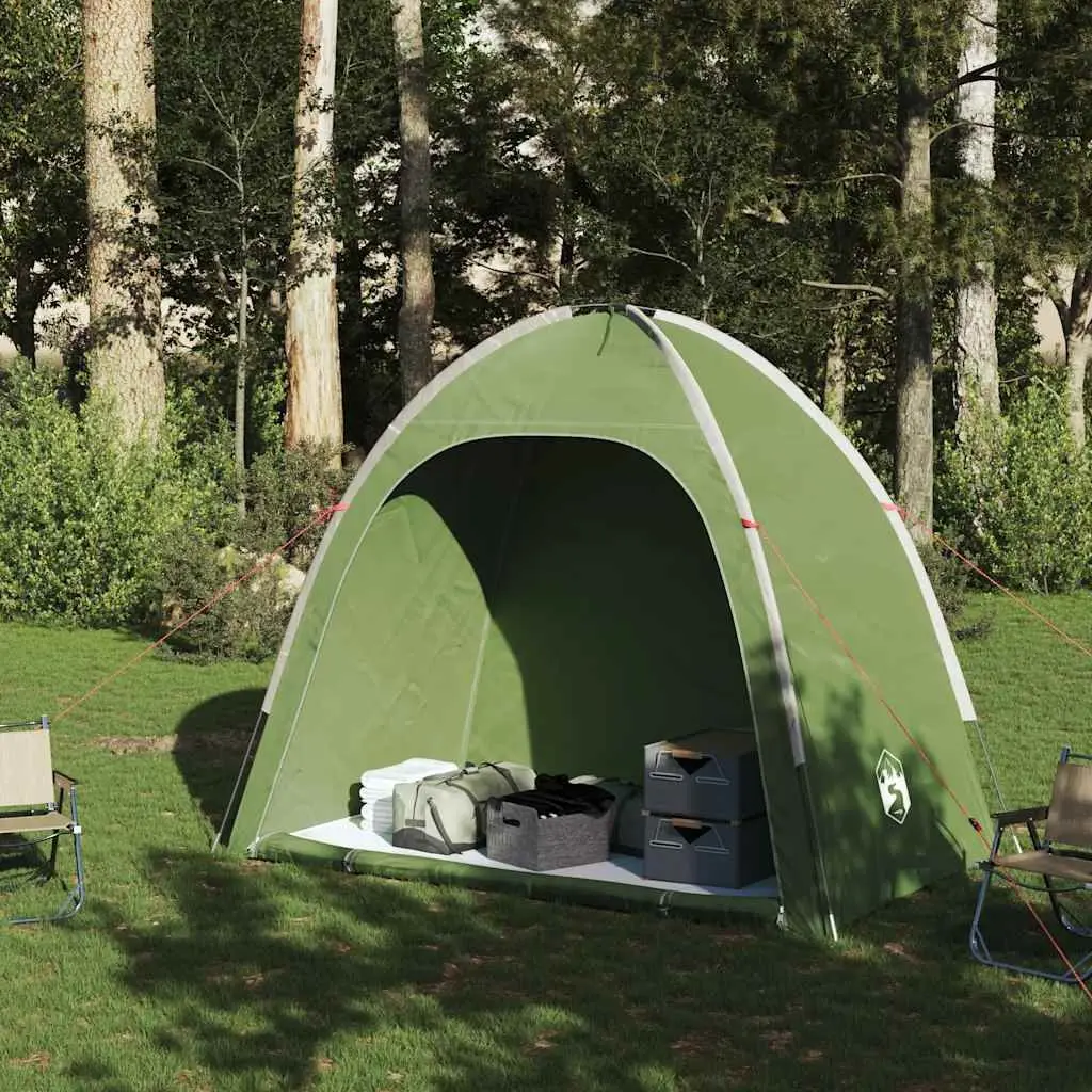 Camping Tent Green Waterproof Portable Storage Fibreglass Poles Taped Seams Heavy Duty Ground Sheet