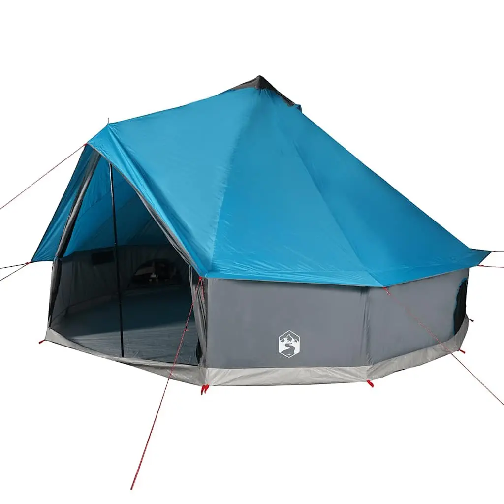 Camping Tent Blue 6-Person Waterproof Outdoor Hiking Shelter