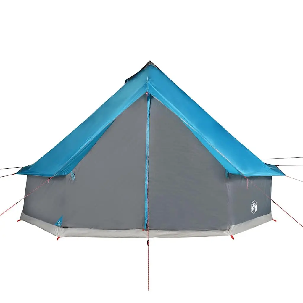Camping Tent Blue 8-Person Waterproof Weather-Resistant Mesh Walls